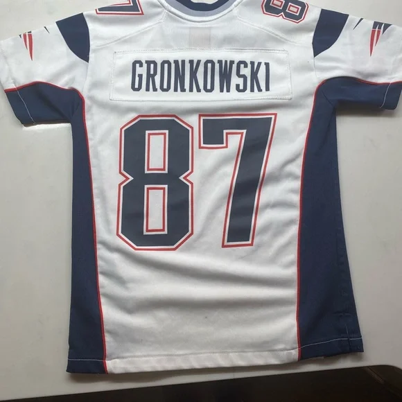 NFL Kids Patriots Jersey - White and Navy - Picture 2 of 4